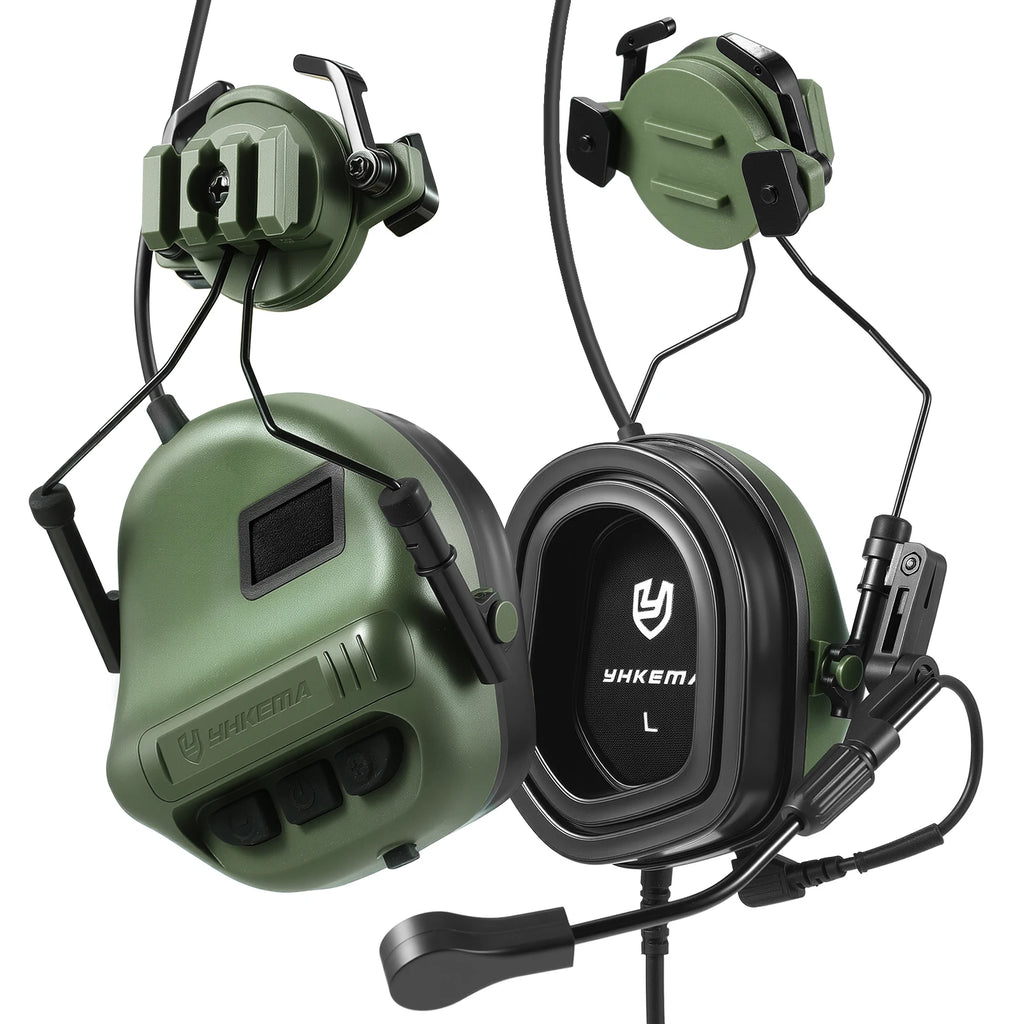 YHKEMA E80 Tactical Electronic Headset, Active Noise Reduction & Sound Amplification Shooting Earmuffs with Microphone