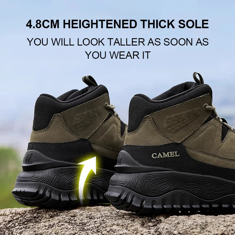 GOLDEN CAMEL Men's High-top Hiking Shoes Anti-slip Wear-resistant Mountaineering Boots Casual Sports Shoes for Men 2025 Winter