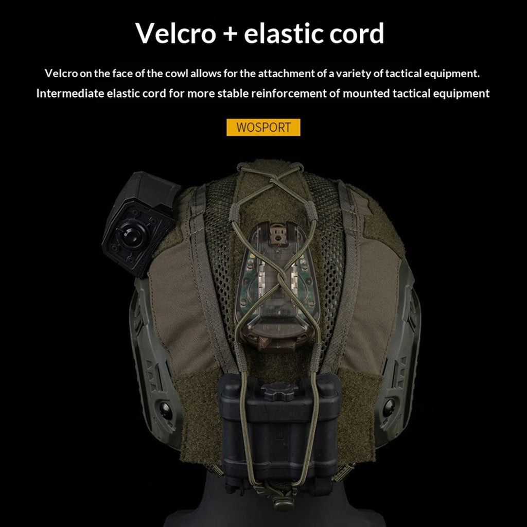 For WOSPORT FAST SF High-Cut Helmet Cover with Elastic Fixed Cord Airsoft Paintball Helmet Cover Wear Resist Hunting Accessories