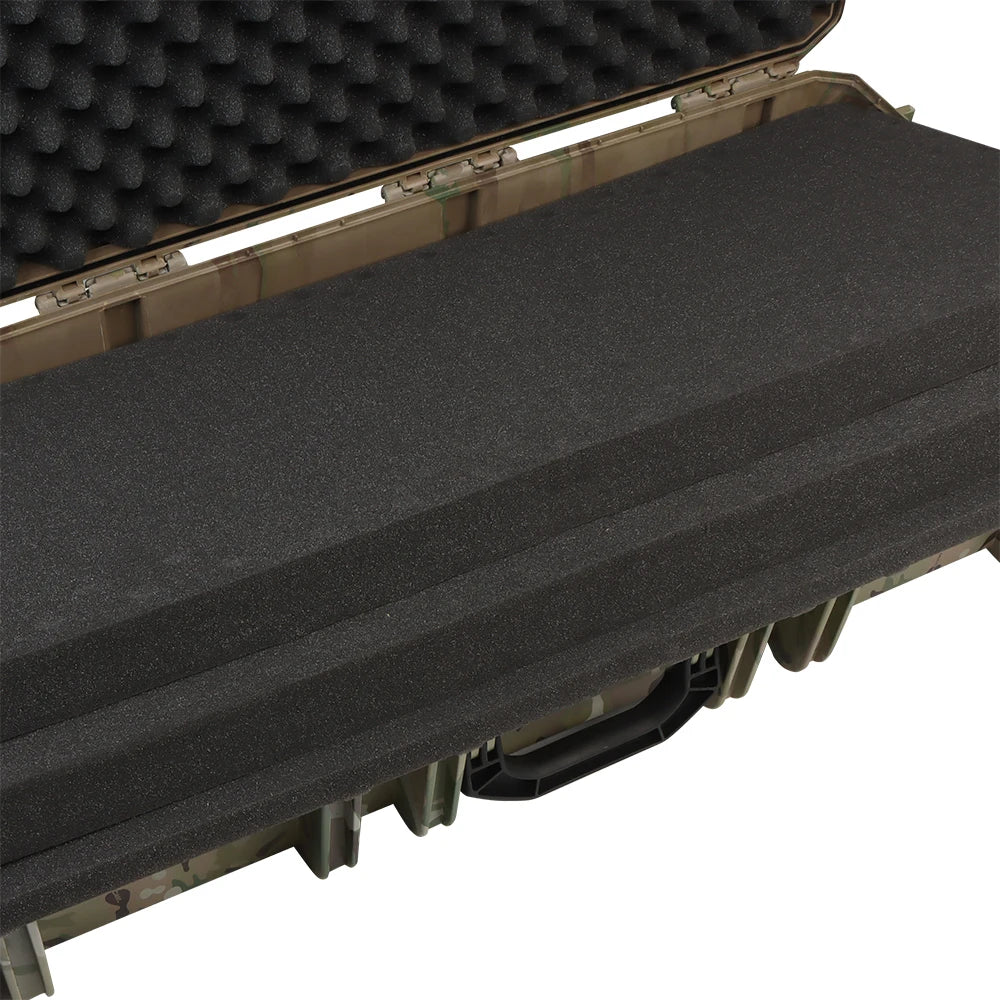 Outdoor Storm Safety Case 36.6in Camping Hunting Shooting Tactical Rifle Tooling Sponge Box Shockproof Anti-theft with Wheels