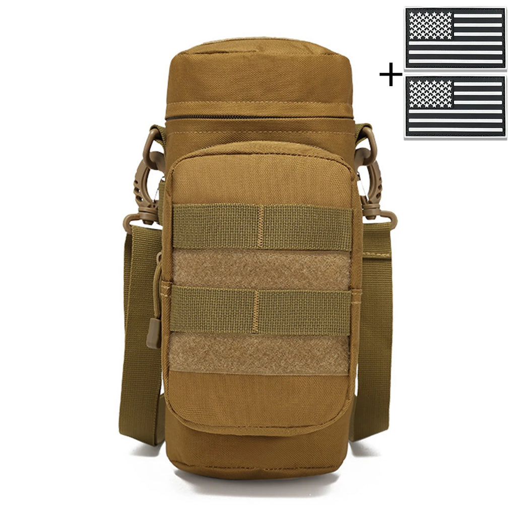 Outdoor hunting Molle water bottle bag with adjustable shoulder strap Magic Sticky, suitable for hiking, fishing and hunting