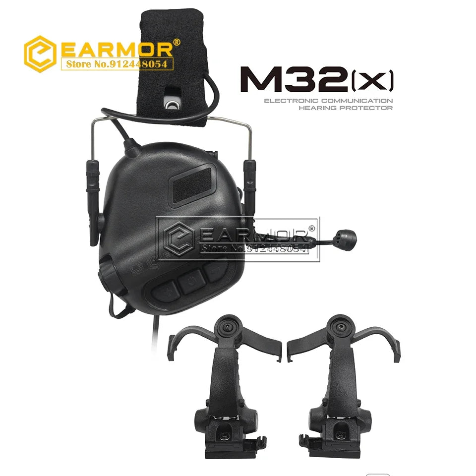EARMOR M32X MOD4 Tactical Headset with Advanced Electronic Noise Reduction and Amplifying Pickup for RAC Rails