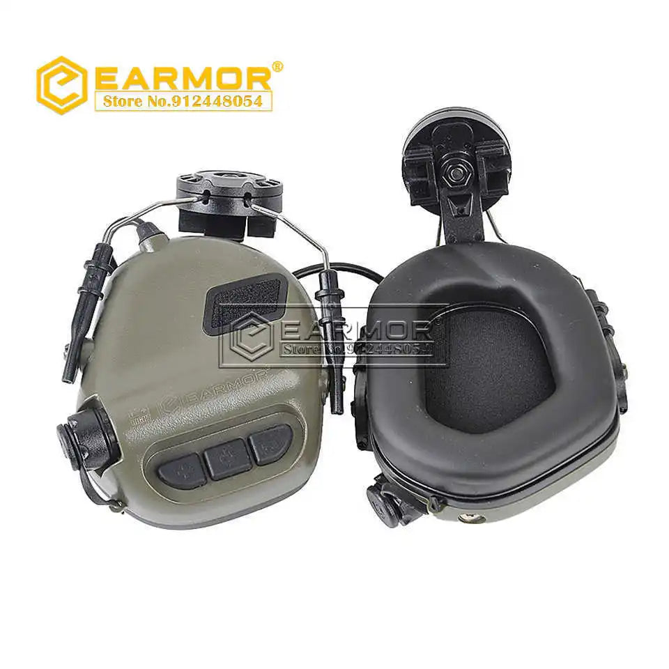 OPSMEN EARMOR M31H ARC Helmet Headset Electronic Hearing Protector Shooting Earmuff with AUX Input NRR22 Boom Mic
