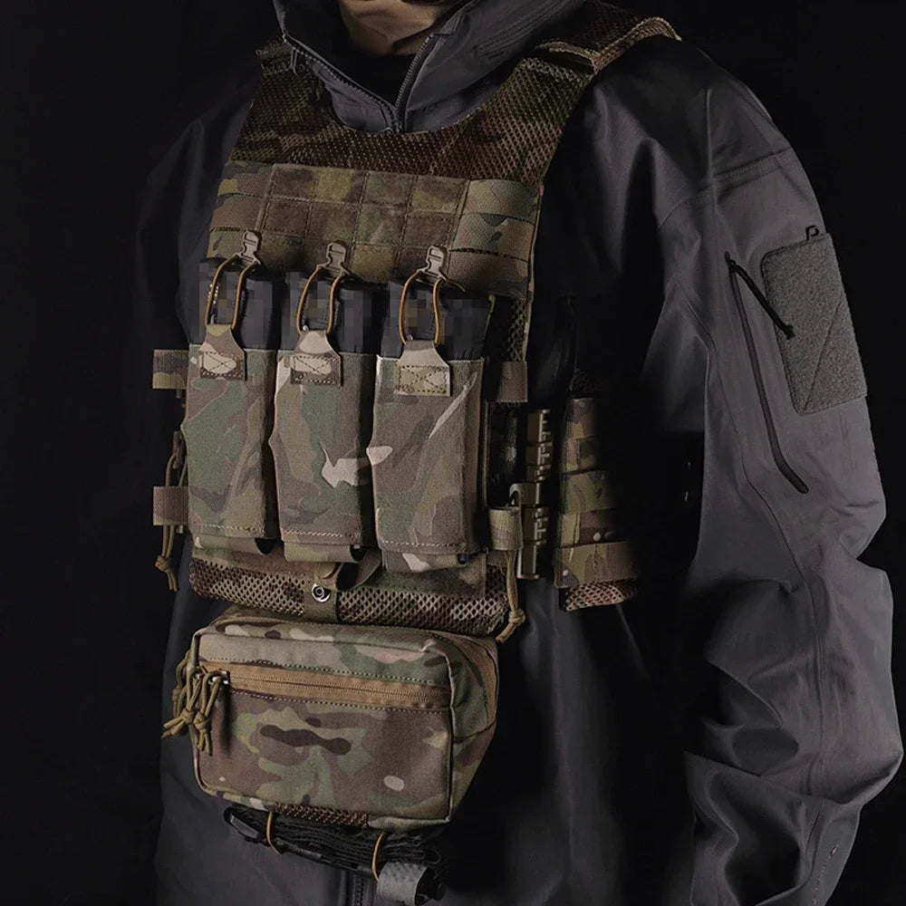 LV119 Tactical Vest Plate Carrier Set OTB Maritime Version Lightweight Airsoft Hunting Vest with Underbelly Bag Triple Mag Pouch