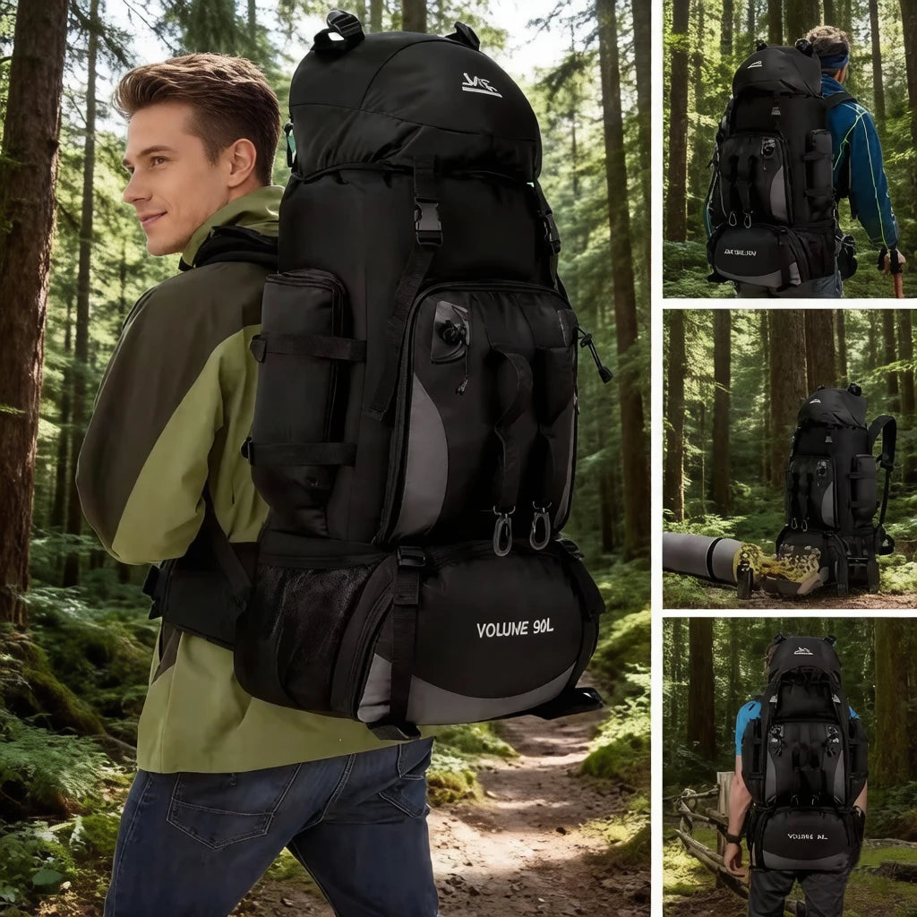90L Waterproof Hiking Camping Backpack Trekking Bag Rucksack Large Capacity Travel Outdoor Sports Bags Camping Equipment Men
