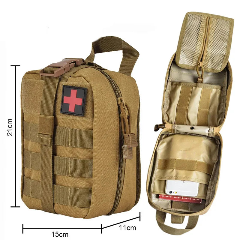 Tactical Hunting EDC Molle Pouch Outdoor Survival Emergency Medical Kit IFAK Waist Pack Bag First Aid Kit Hiking Accessories