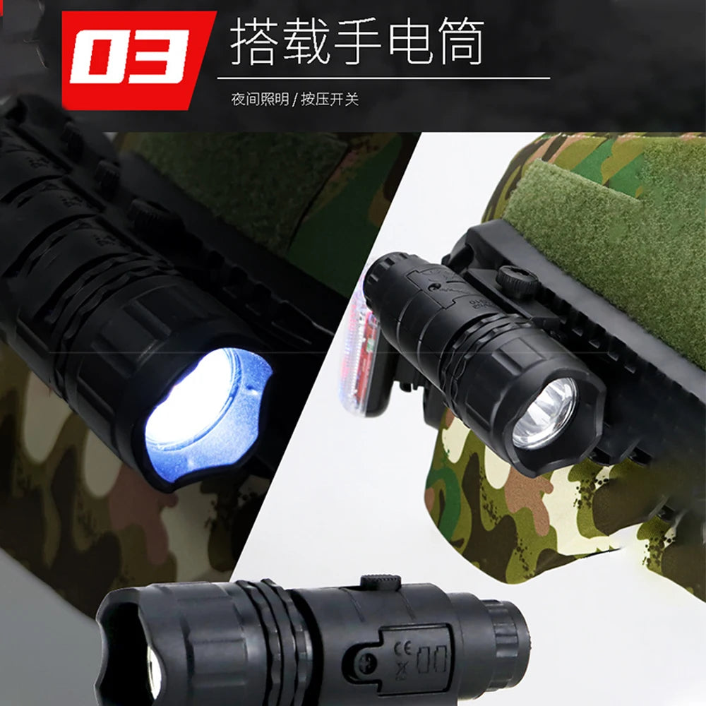 Tactical Children's Helmet Set With Binocular Night Vision Model Flashlights Flash Lamp Bracket for Paintball Shooting Cosplay