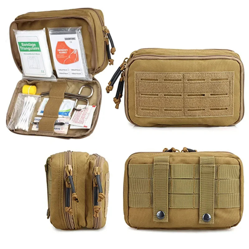 Tactical Molle EDC Pouch Utility Tool Waist Pack First Aid Kit Bag Double Layer Outdoor Emergency Pouch Hunting Survival