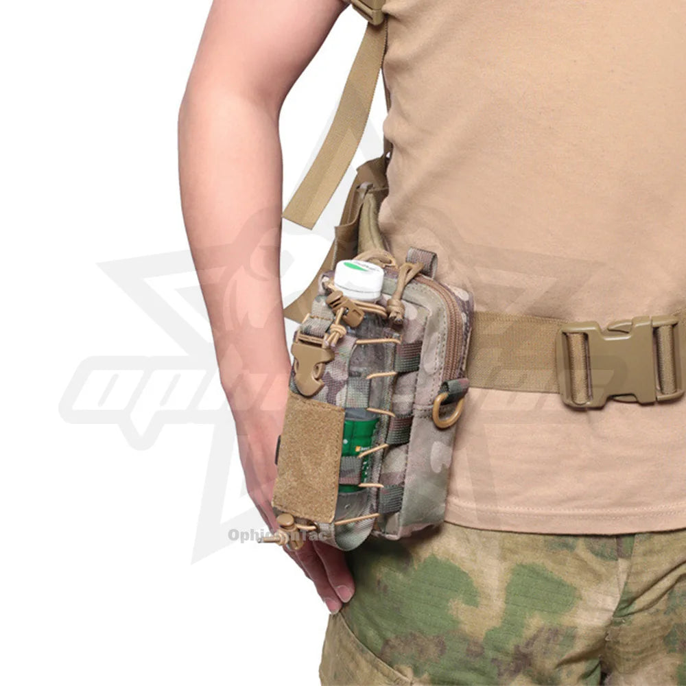Molle system water bottle bag outdoor sports mobile phone holder camping hiking organizer waist bag