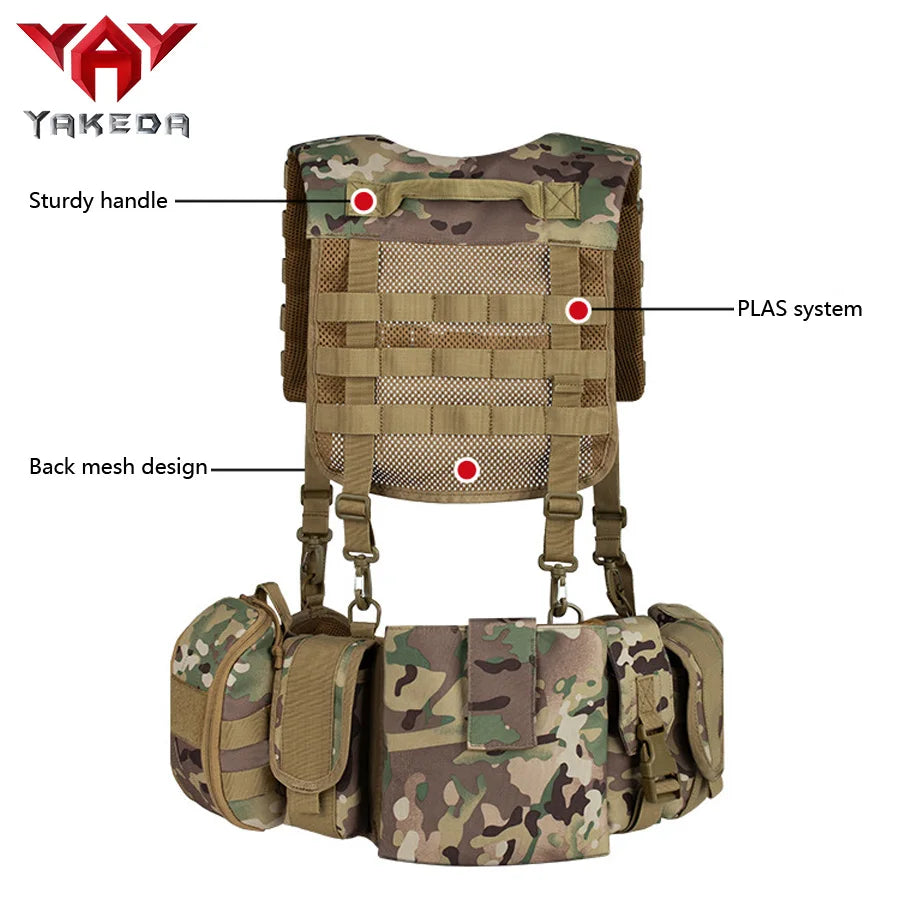 YAKEDA Outdoor Training Camouflage Vest Chest Strap Multi functional Accessories Equipment Vest