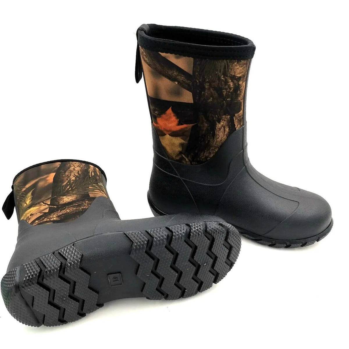 Neoprene Men's High Top Camouflage Hunting Boots Outdoor Hiking Rain Boots Wear-Resistant Waterproof Mountaineering Boots