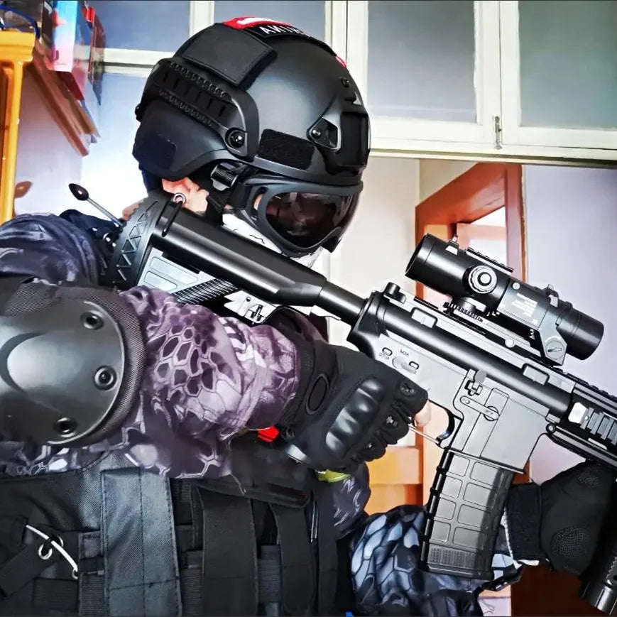 Tactical Helmet With Mask For Training CS Game Cosplay ABS Security Protection Hat With Multi-functional Guide Rail