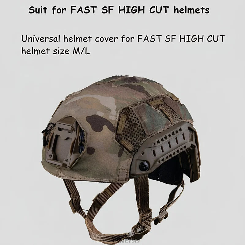 Upgrade FAST SF Super High Cut Helmet Cover Breathable Magic Patch Mount Outdoor Hunting Shooting Airsoft Helmet Cover