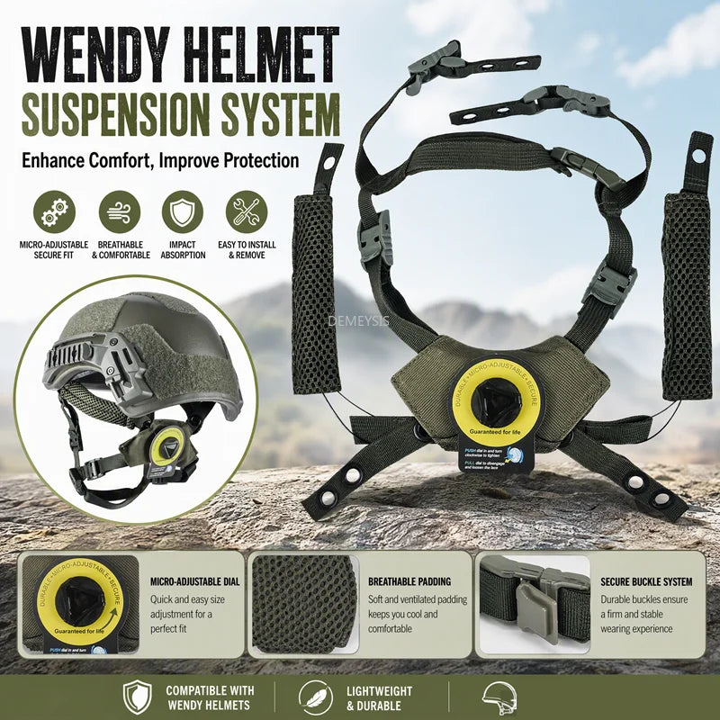 Tactical Shooting Helmet Hanging Strap Adjustable Wendy Helmet Hanging Suspension System Hunting CS Airsoft Helmets Inner Pads