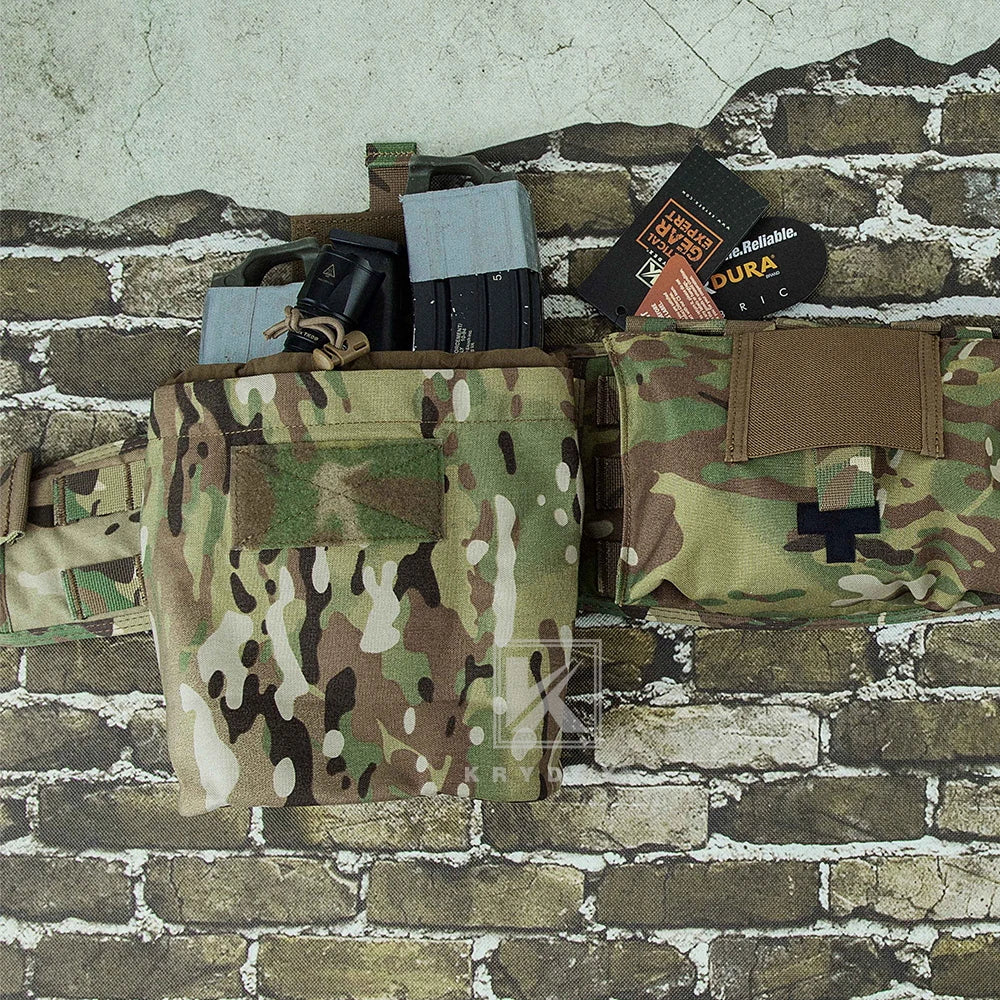 KRYDEX Tactical Dump Pouch Foldable Recycling Bag MOLLE Roll-up Drop Pouch Hunting Waist Utility Tool Bag