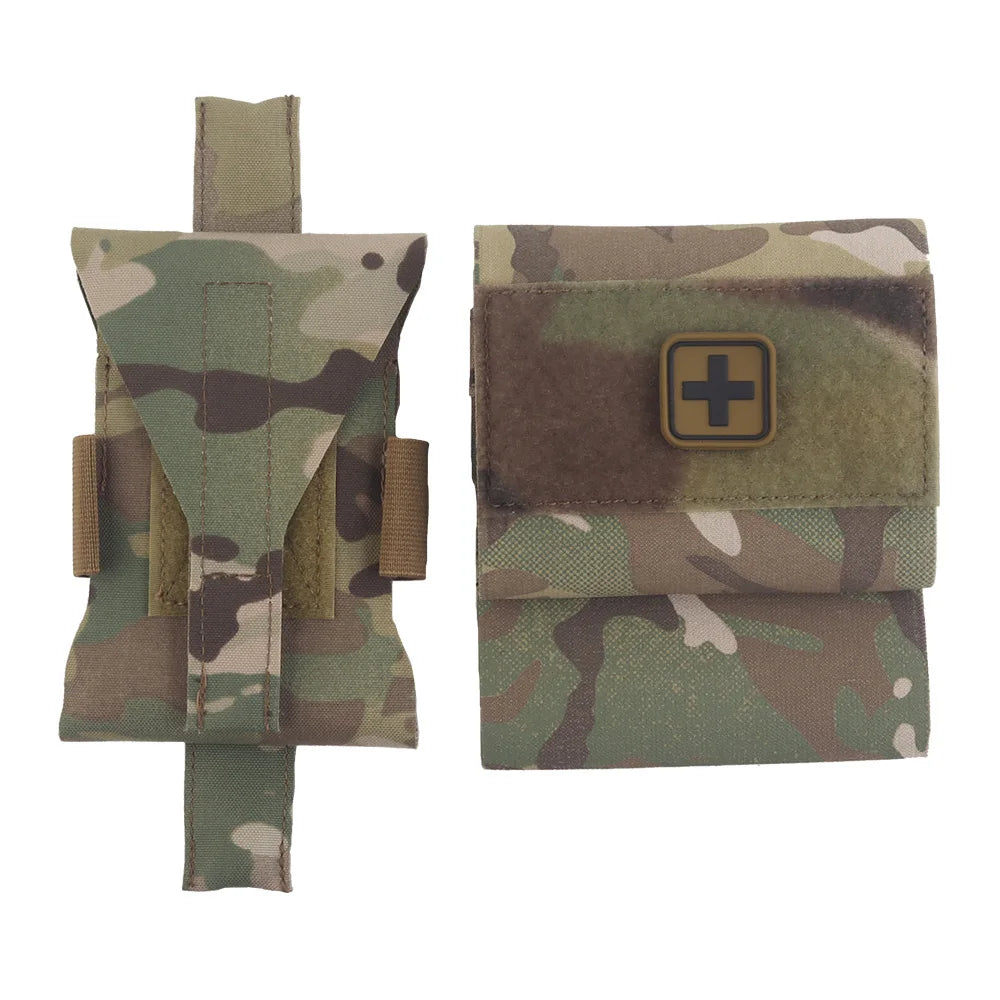 OPHIDIANTAC Small Molle Medical Kit With Reflective Insert Quick Release First Aid Pack Split Design