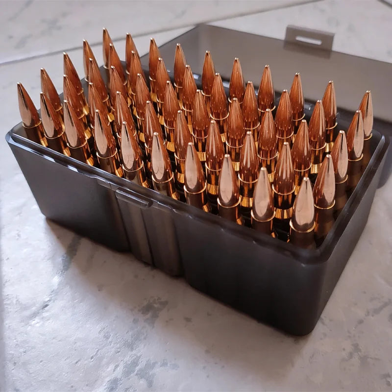 50 Rounds 5.56/5.8 Tactical Ammo Box Flip-Top Rifle Ammo Box for 5.56/5.8X42mm .Ammo Carrying Box Hunting Accessories