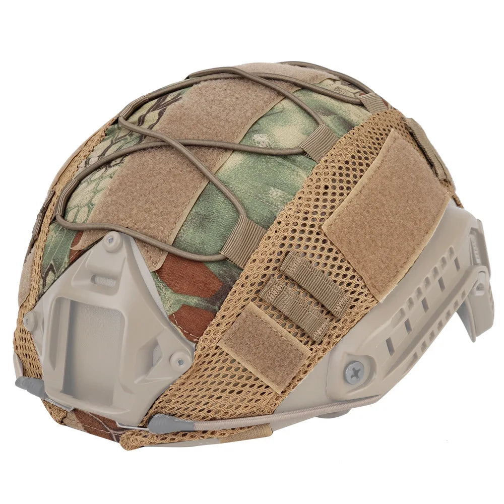 1 PC Tactical Helmet Cover for Fast MH PJ BJ Helmets Fast Helmet Protector Elasticated Cord (Helmet Not Included)