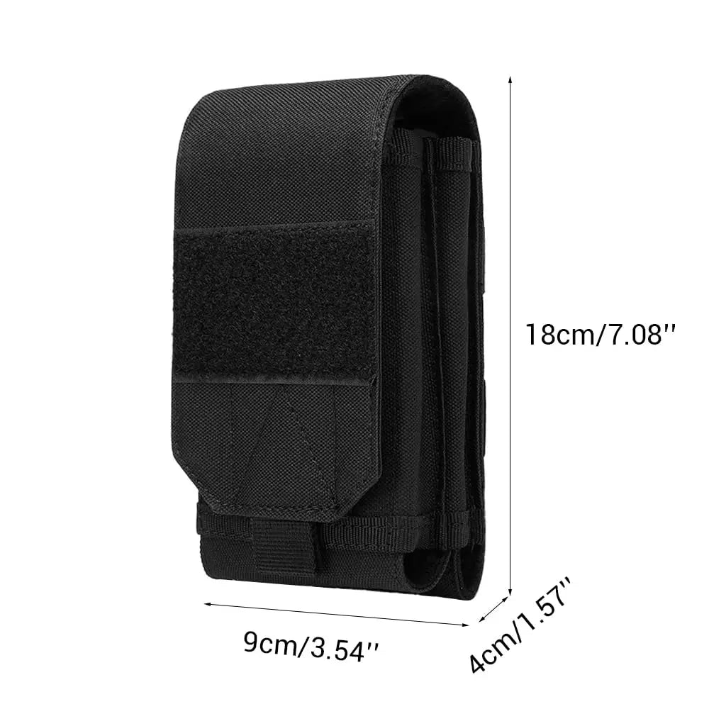 Tactical Molle Phone Pouch Double-Layer Utility Tool Pouch with Hook&Loop Fastener Belt Pouch for Outdoor Camping