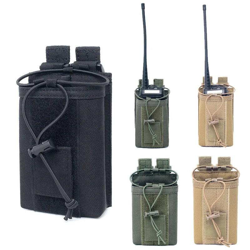 Tactical Molle Radio Holder Portable Walkie Talkie Pouch Case Radios Holster Bag for Two Ways Walkie Talkies Hunting Equipment