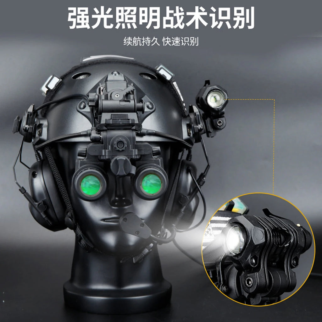 Fast Airsoft Helmet Set with Night Vision Model Tactial Headset Anti-Impact Protective Gear for Outdoor Field Combat Hunting