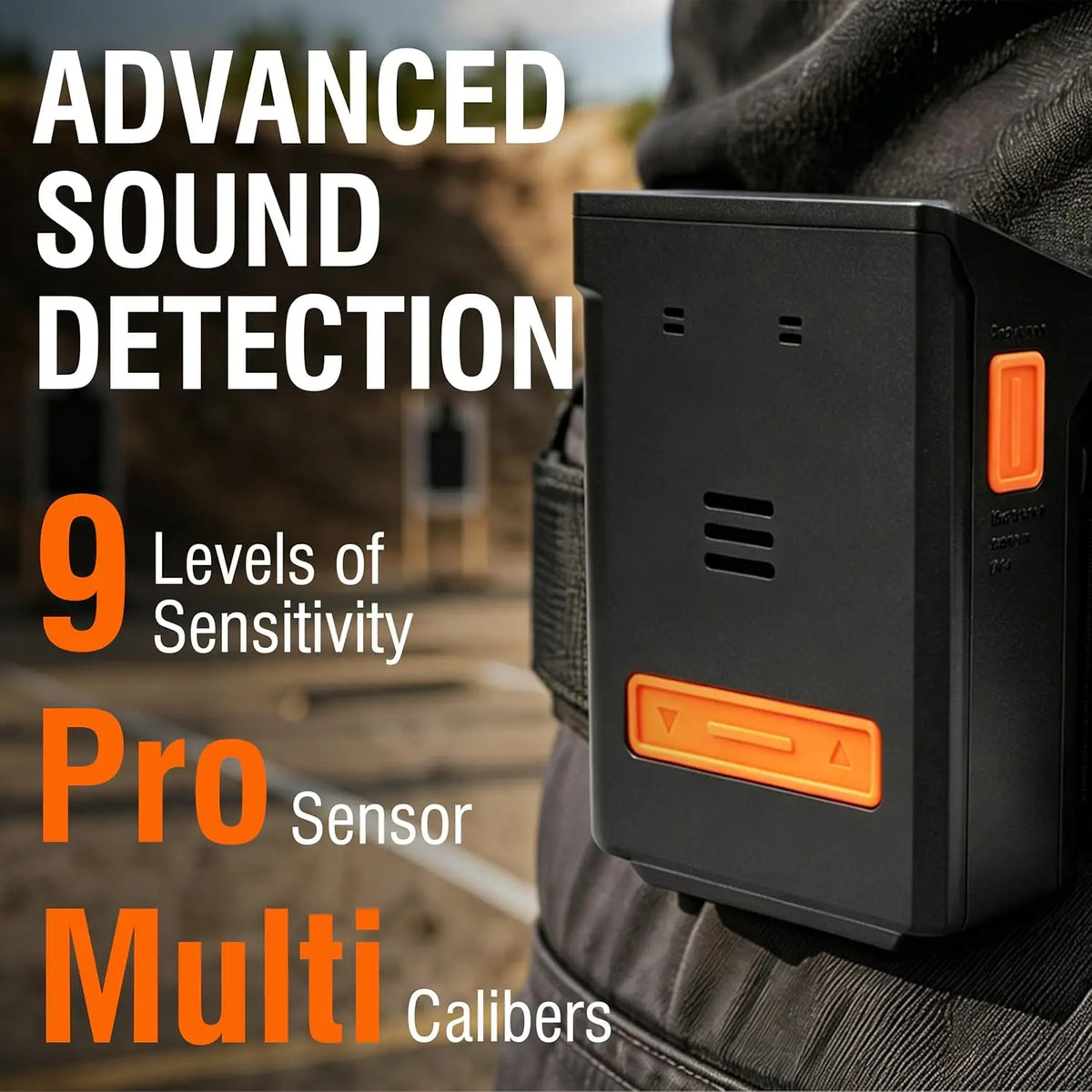 Shot Timer for Shooting, IPSC/USPSA/IDPA Practice Tool, Vertical Screen, 9 Sensitivity, 72H Battery, Par/Delay Modes, One-Hand