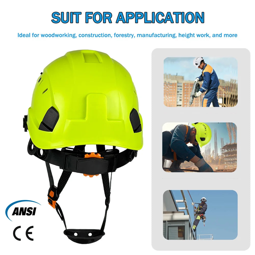 CE ANSI Safety Helmet Breathable ABS Hard Hat Construction Site Working Cap Adjustable Ventilation Climbing Head Protection