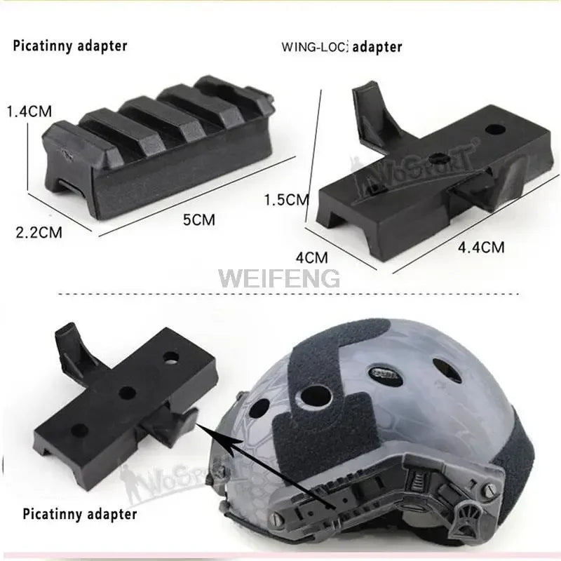 Tactical NVG Rotating Clamp Rail Adapters Goggles Rail Buckle Helmet Adapter Helmet Nylon Rope Helmet Accessories