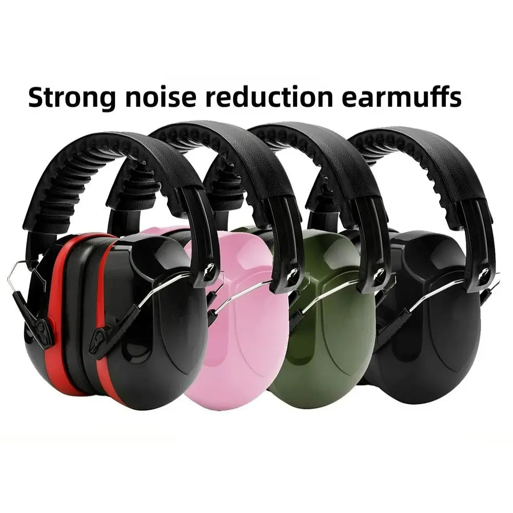Heavy Duty ABS Soundproof Earmuffs Foldable Adjustable Noise Reduction Earmuffs Safety Comfortable Protective Headphones Study