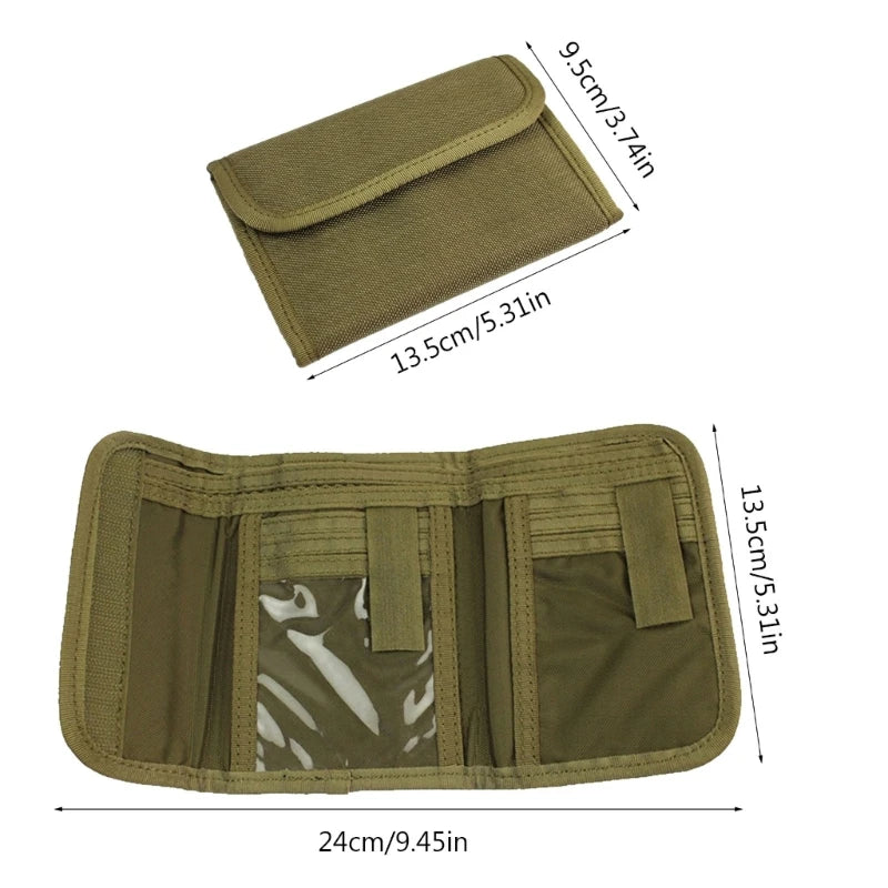 Portable Tactically Trifold Wallet Travel Coin Purse Card Holder Hunting Bag Lightweight Pocket Handbag Durable 24BD