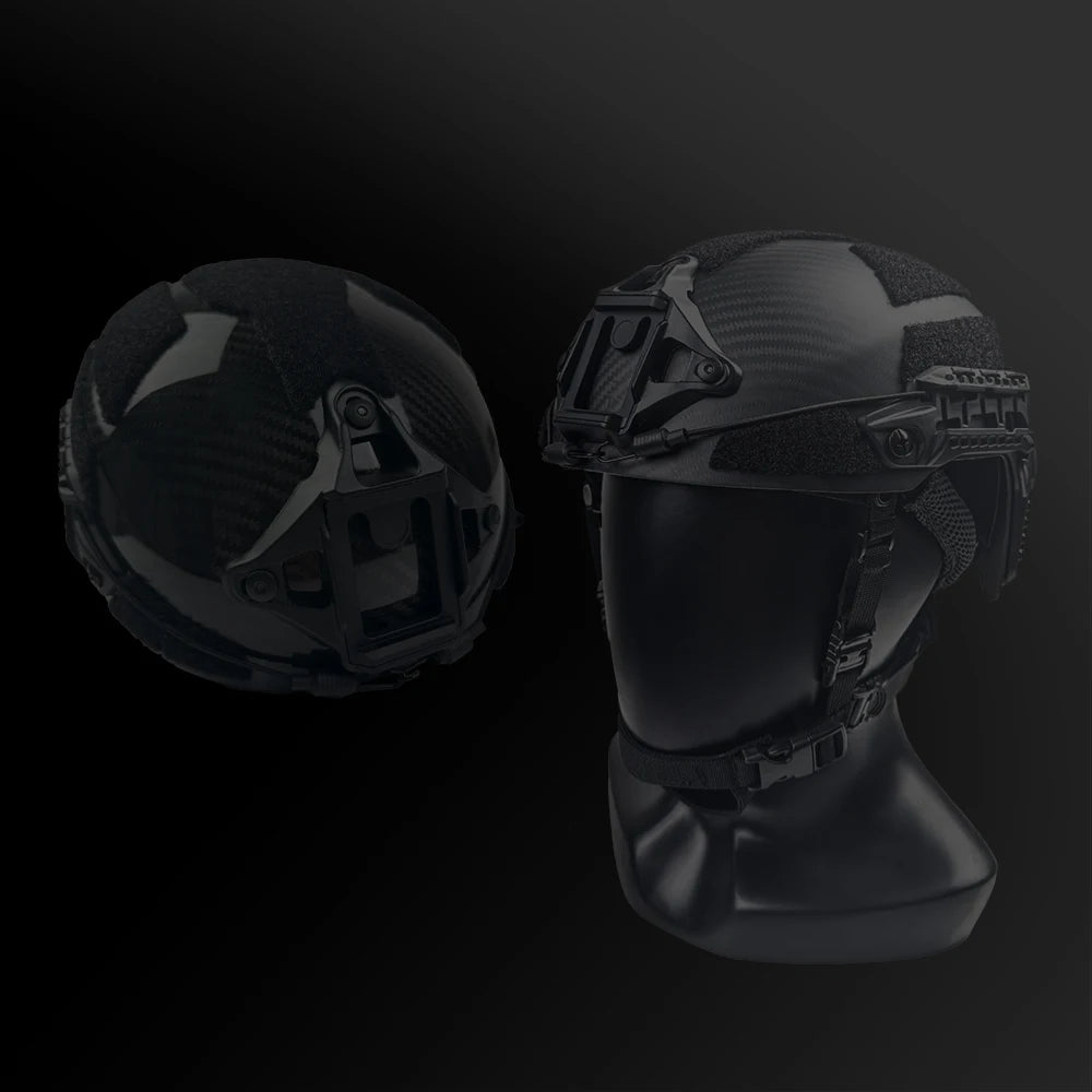 Caiman Carbon Fiber Tactical Helmet - Lightweight, Breathable, Impact Resistant for Training, Rescue, Climbing & Cycling