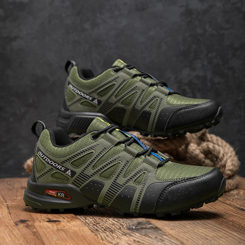 New Men's Waterproof Hiking Shoes Outdoor Sports Shoes Lace-up Hiking Shoes Non-Slip Tactical Hunting Shoes Men's Cycling Shoes