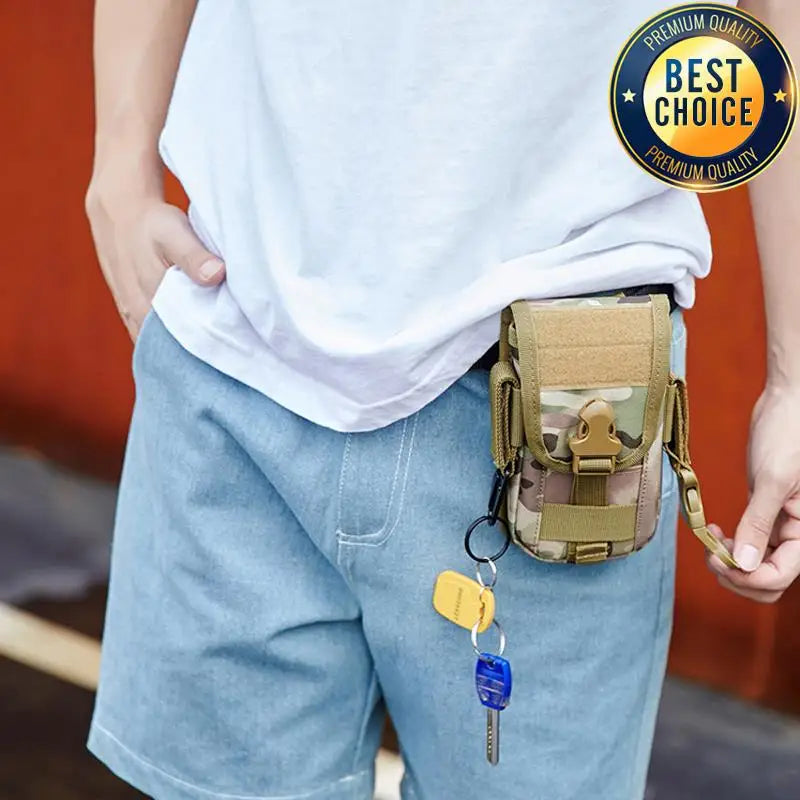 1000D Camo Tactical Running Bag Sports Phone Bag Waist Pocket Double Layer Molle Accessory Power Bank Bag Wallet Pack