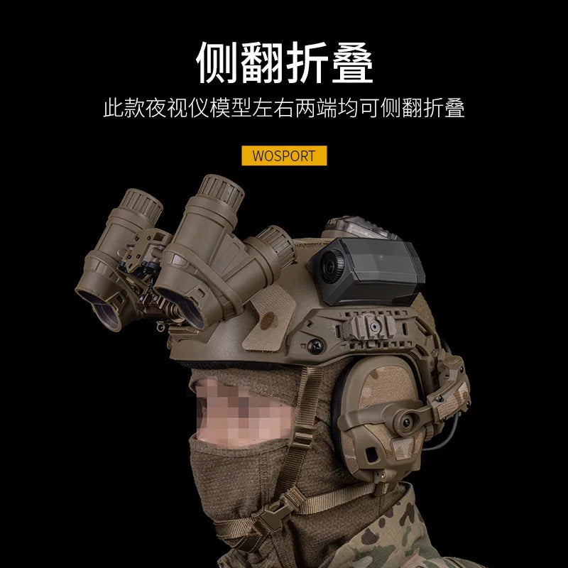 Tactical Airsoft FAST Helmet Set with GPNVG-18 NVG Mount Venom Balaclava Full Face Mask Headset Battery Bag Signal Light