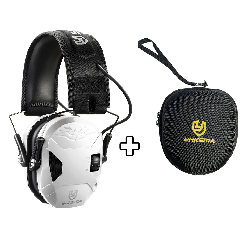 YHKEMA Outdoor Tactical Electronic Shooting Headphone Anti-noise Headset with portable headset hard body storage case