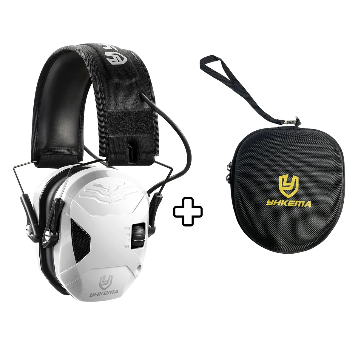 YHKEMA Outdoor Tactical Electronic Shooting Headphone Anti-noise Headset with portable headset hard body storage case