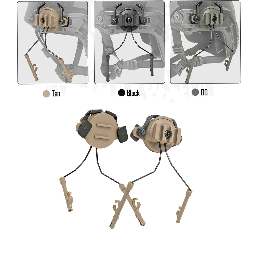 Tactical Headset Rail Adapter Headset Holders Headphone Mount Stand For 19-21mm Helmet Rail Helmet Airsoft Military Earmuff Hold