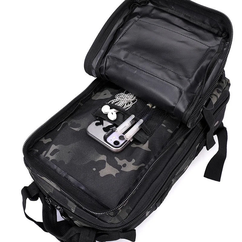 40L Nylon Tactical Backpack for Men Outdoor Survival Hiking Climbing Hunting Fishing Durable MultiCompartment Military Grade Bag