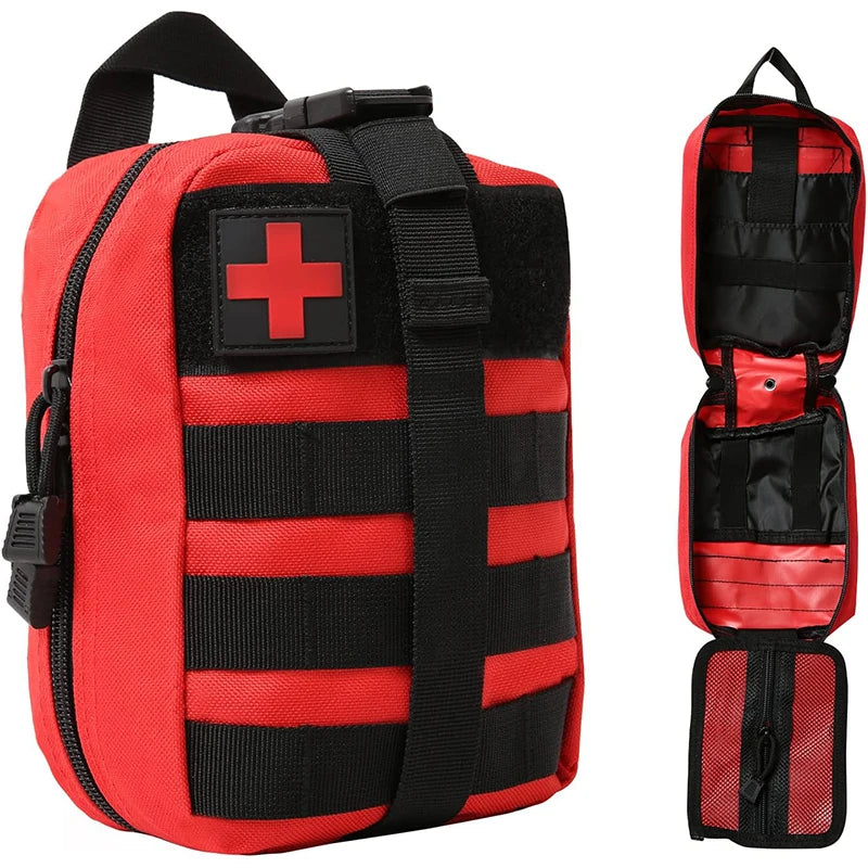 1pc MOLLE EMT Rip-Away Pouch, Compact First Aid Bag, Belt Utility Pouch for Outdoor Camping Hiking (Only Bag)