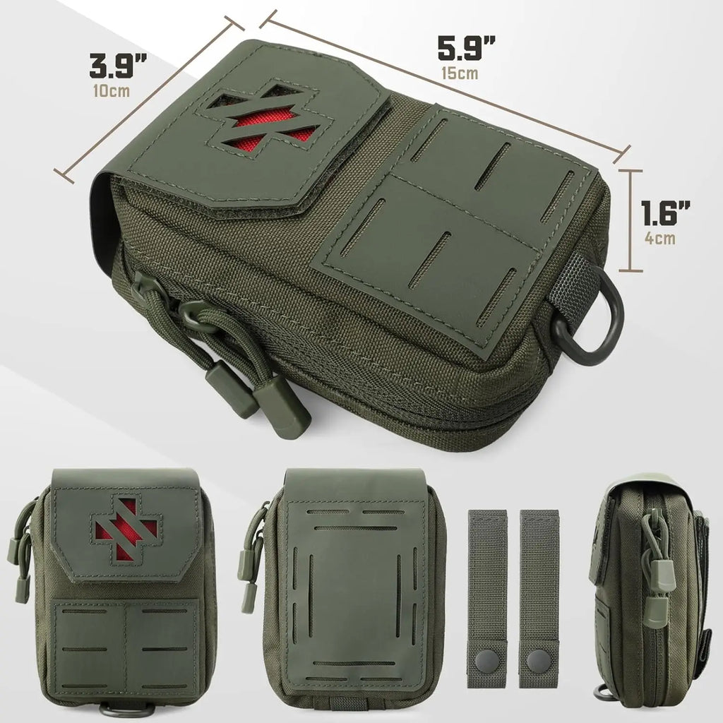 Molle IFAK First Aid Pouch Tactical Medical Trauma MED Belt PouchSmall Portable Utility Emergency Survival Pack for Belt Vest