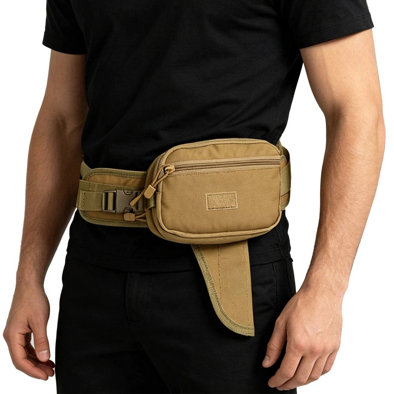 Multi functional hunting waist bag for men, outdoor concealed waist bag, adjustable waist belt, hiking and cycling waist bag