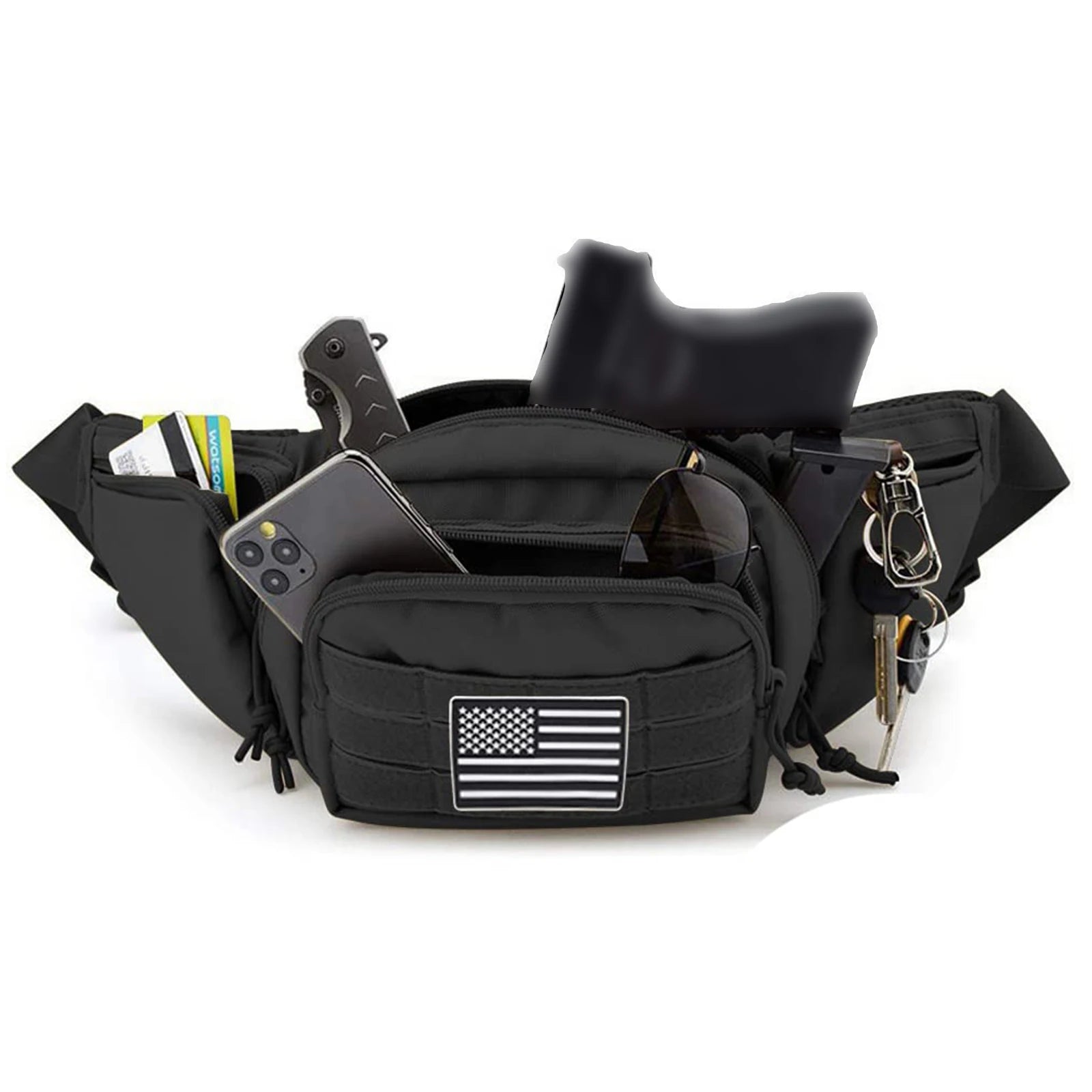 Tactical Fanny Pack Gun Holster Concealed Carry Pistol Waist Bag Waterproof Molle EDC Pouch For men women Running Hiking