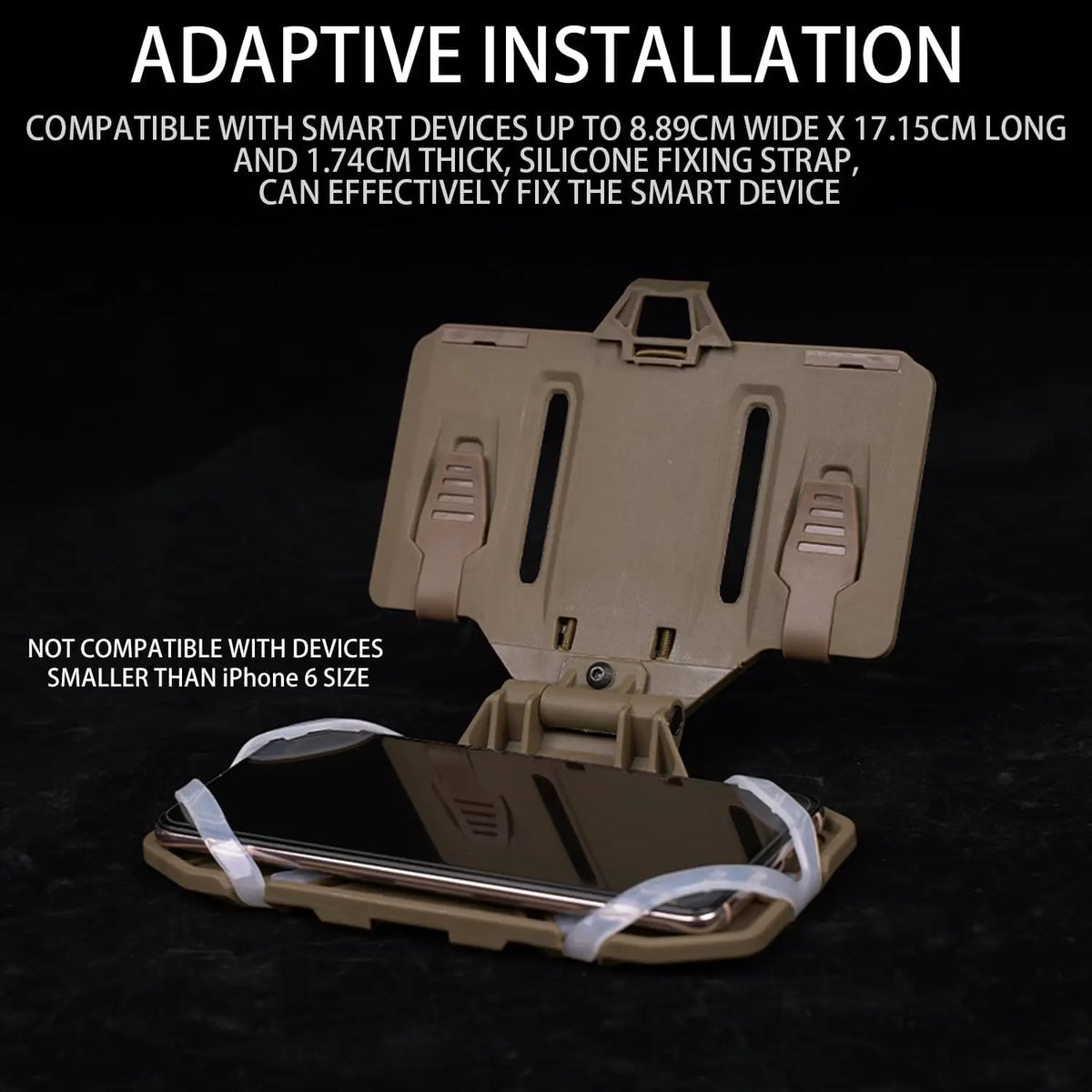 Tactical Plate Carrier Vest Attachments Universal Phone Chest Mount for Size 4.7"-6.7" Molle Foldable Navigation Phone Holder