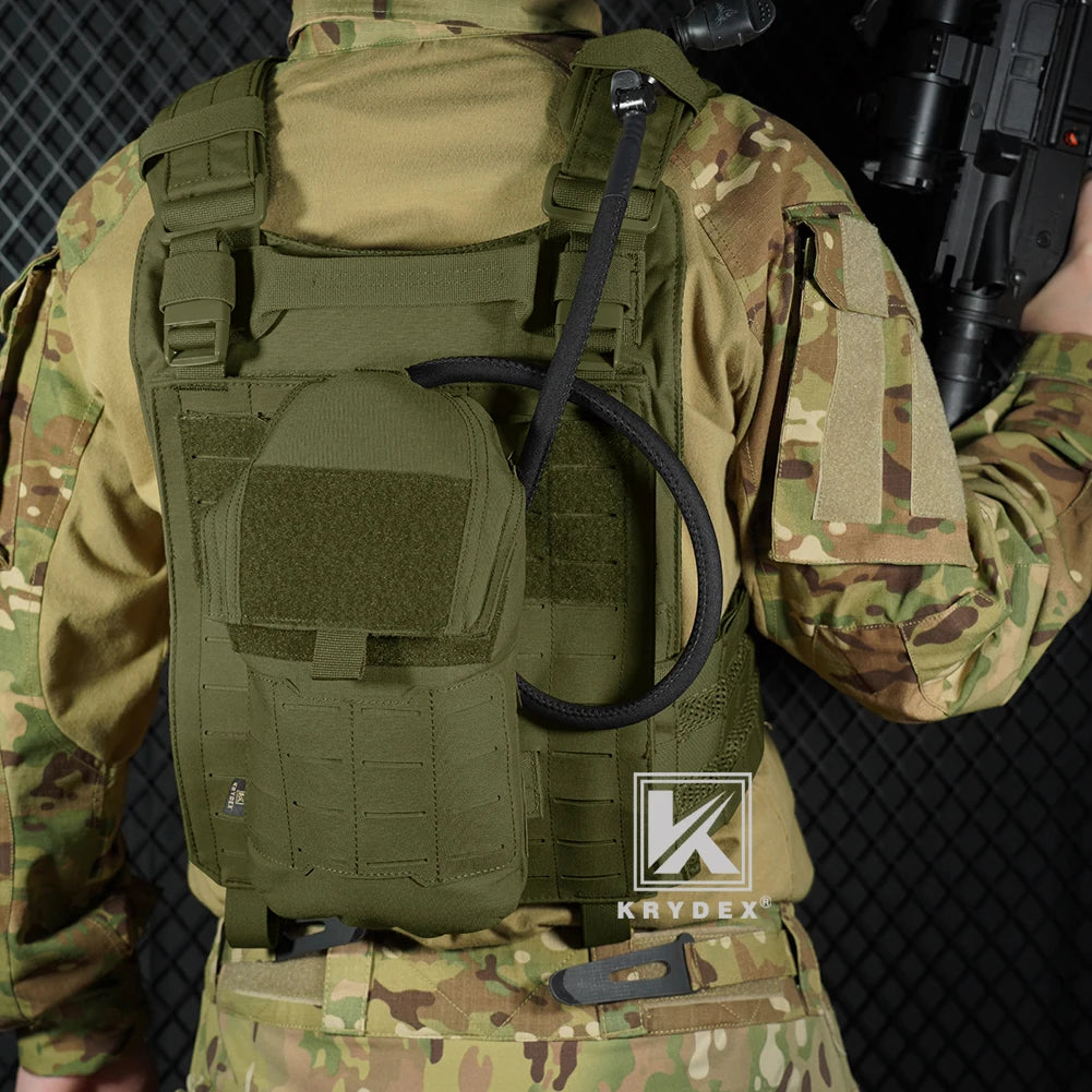 KRYDEX Tactical 1.5L Hydration Bladder Pouch Low Profile Hydra Carrier Pack 50oz Water Bladder Bags Outdoor Hiking Accessories