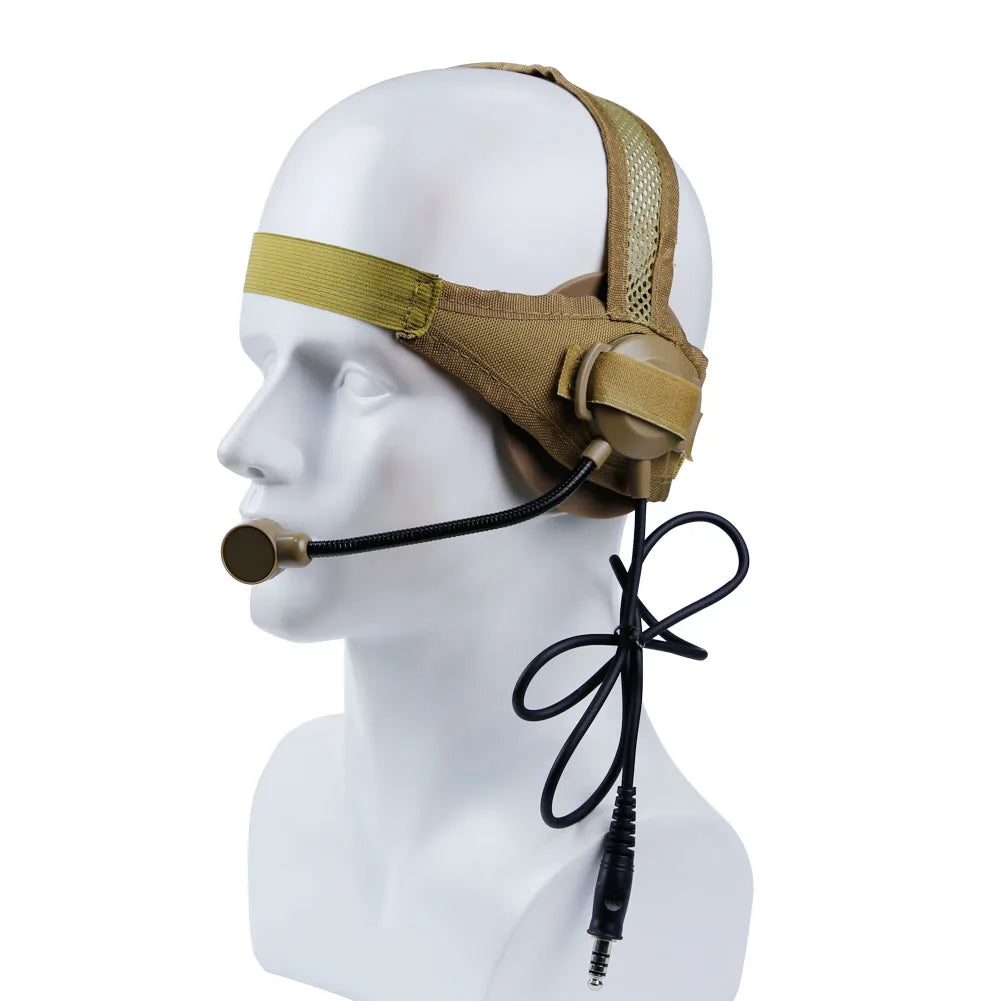 Tactical Headset NATO Z-TAC Selex Z028 with Boom Mic & Plug, Adjustable Harness, Open Earpiece SINAIRSOFT