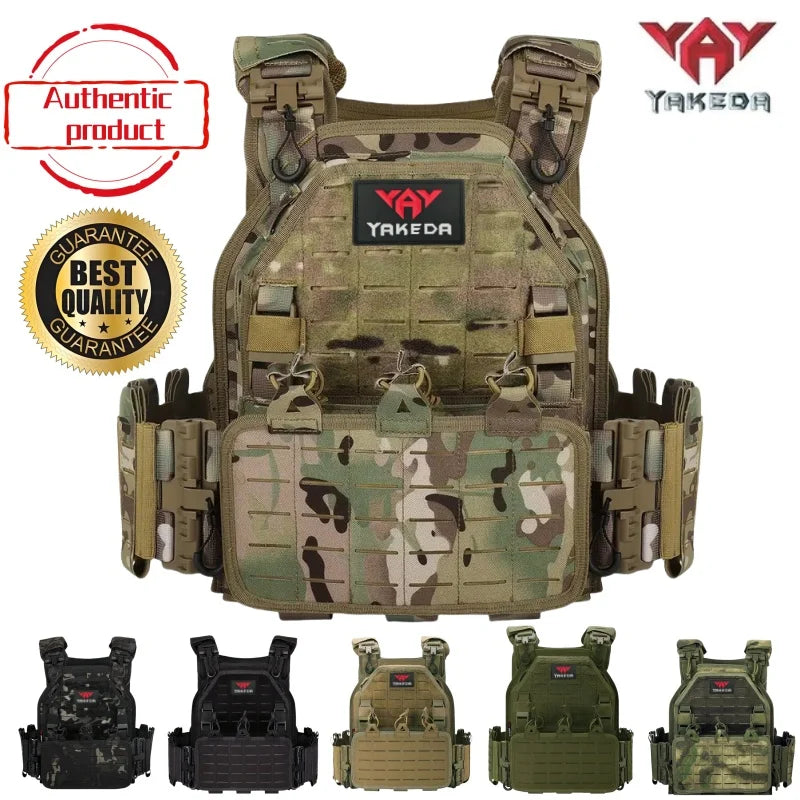YAKEDA Tactical Vest 6094 Fast detachable light laser cut outdoor hunting black gear carry vest of high quality 1000D nylon