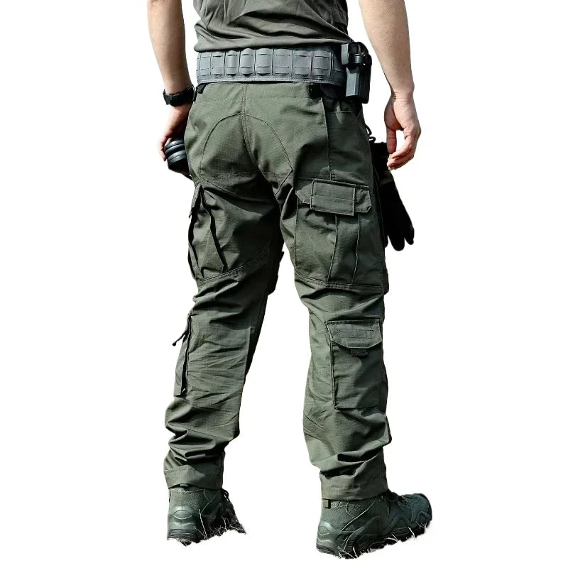 Men Tactical Cargo Pants Hunting Hiking Trousers Men's Wear-Resistant Hiking Work Trousers Multi-Pocket Outdoor Pants