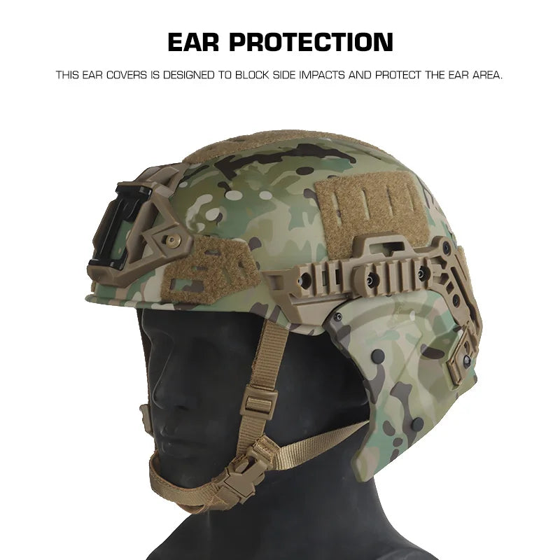 Tactical Hunting  Helmet Ear Cover Side Protection for EX 3.0 Rail Team  Helmet