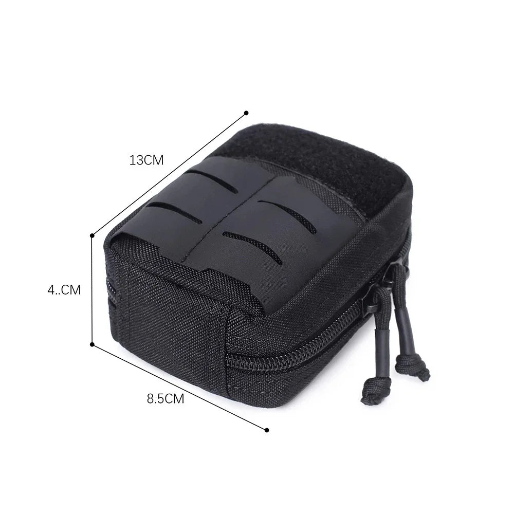 Tactical Mini Belt Pouches, Multi-Purpose Small Battery Case Compact Utility EDC Card Slot Holder Waist Bags Military Molle Pack