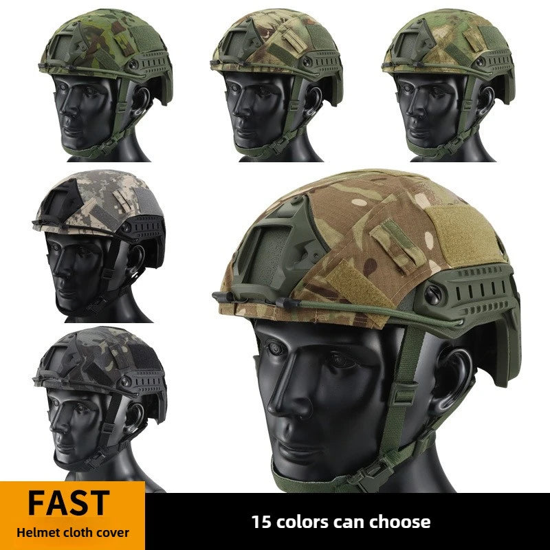 Tactical Helmet Cover CS FAST Helmet Cover Sports Helmet Cover Cloth Airsoft Paintball Wargame Gear with Elastic Cord